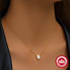S925 Sterling Silver Water Drop Collarbone Necklace With Zircon