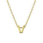 Sterling Silver 26 Letter Pendant Necklace Polished Collarbone Chain