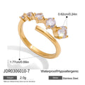Gold-Plated Stainless Steel Ring with Cubic Zirconia Detail — Clean-Lined Style — jewelry construction