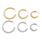 Classic C Hoop Earrings Versatile Ear Hoops Stainless Steel Jewelry Ear Accessories