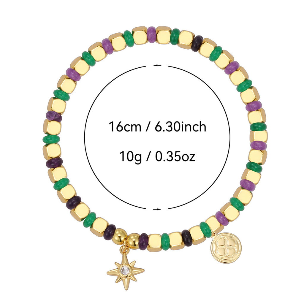 B0290 Vacation Zircon Eight-Pointed Star Beads Fashion Trend Chalcedony Beads