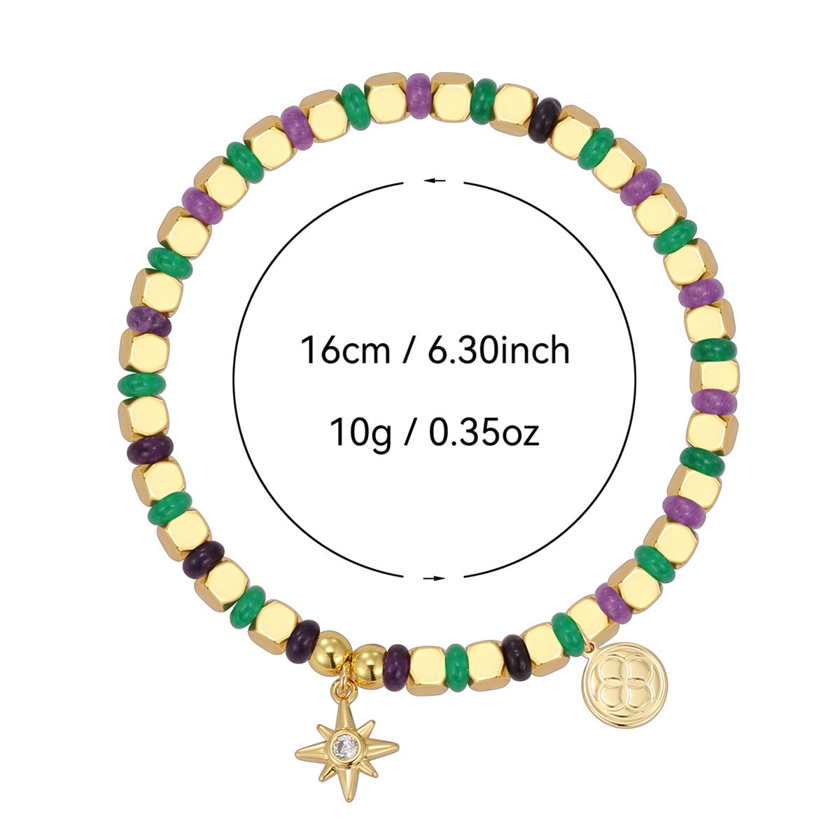 B0290 Vacation Zircon Eight-Pointed Star Beads Fashion Trend Chalcedony Beads