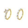Gold-Plated Brass Minimalist CZ Ring — Clean-Lined Style with gold-tone brass construction