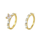R0531 Fashion Small Zirconia Ring for Women Brass Gold-Plated Simple Set Ring