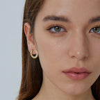 E0041 Copper Plated Real Gold Gear Type Stud Earrings for Women fashion Blue Turquoise Earrings