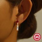 New925Sterling Silver Heart Eight-Pointed Star Inlaid Diamond Crescent Earrings Jewelry Colorful Diamond Stud Earrings