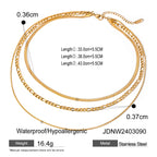 Three-layer Stacked Necklace Accessories for Women Collarbone Chain Stainless Steel Jewelry