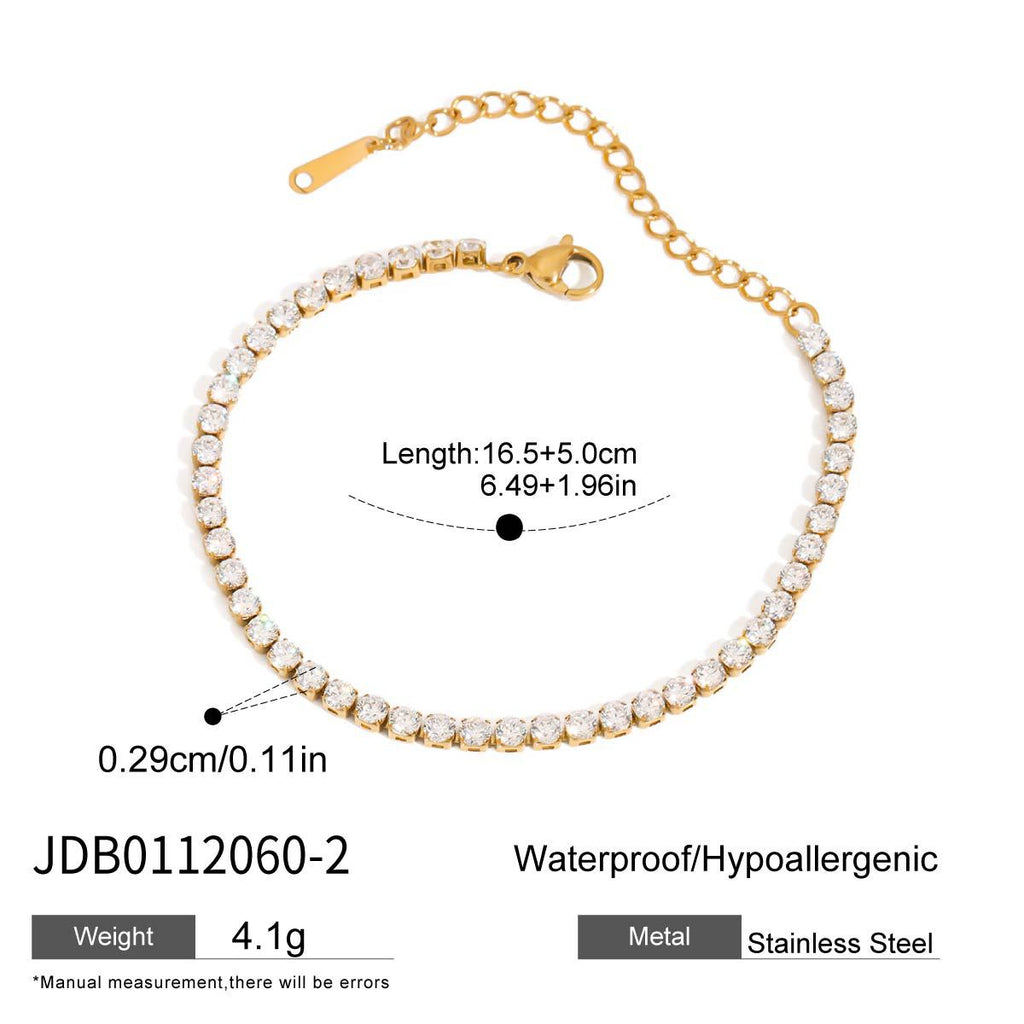 Stainless Steel Zircon Bracelet Women's Non-Fading Jewelry