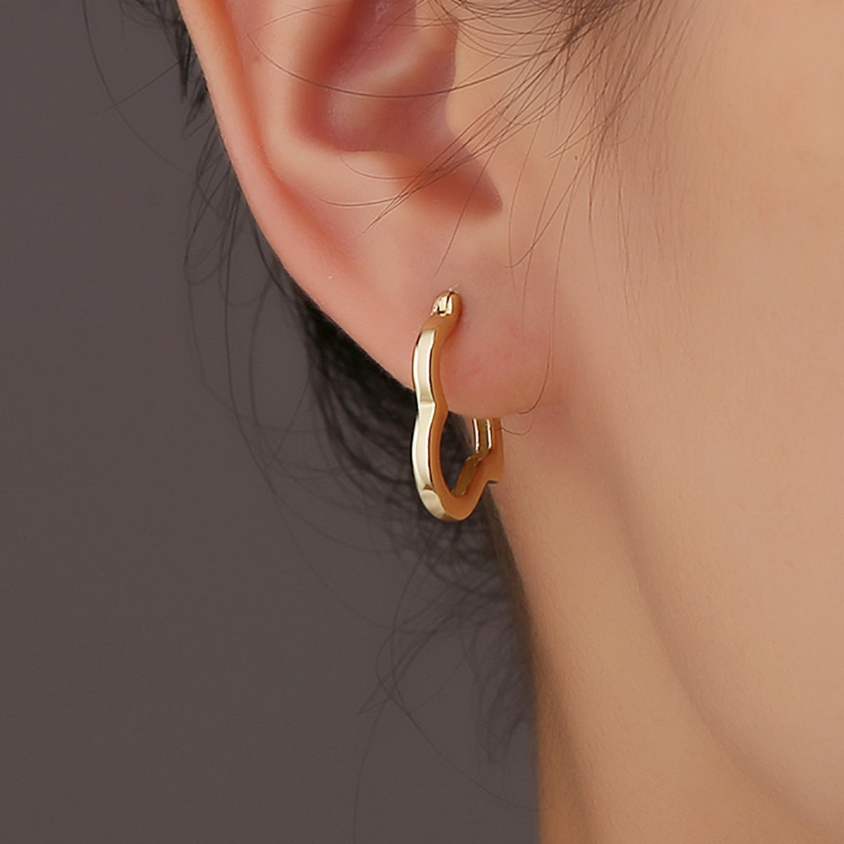 SE0269 S925Silver Japanese Korean Fashion Heart Earrings Trendy Simple Ear Clips