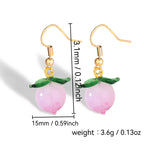 E0259 Cute Girly Pink Peach Ear Hooks for Women Fashion Sweet Energetic Earrings