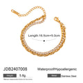 Cubic Zirconia Layered Gold-Plated Stainless Steel Chain Bracelet — jewelry construction