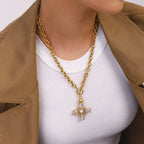 2H Cross Necklace Non-Fading Jewelry Stainless Steel Accessories