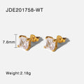 18K Gold-Tone Geometric Cubic Zirconia Stainless Steel Stud Earrings featuring cubic zirconia and a gold-tone finish