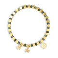 Gold-Plated Brass Starfish Beaded Bracelet with gold-tone brass construction