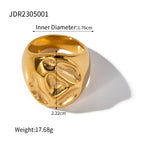 Ornament18K Gold Stainless Steel Exaggerated Ring rings Female