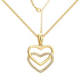 Gold-Plated Brass Heart Cross Pendant Necklace with a pendant design profile