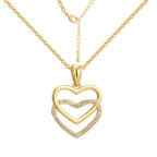 CYN0170 Cross Heart Pendant Copper Necklace Collarbone Chain