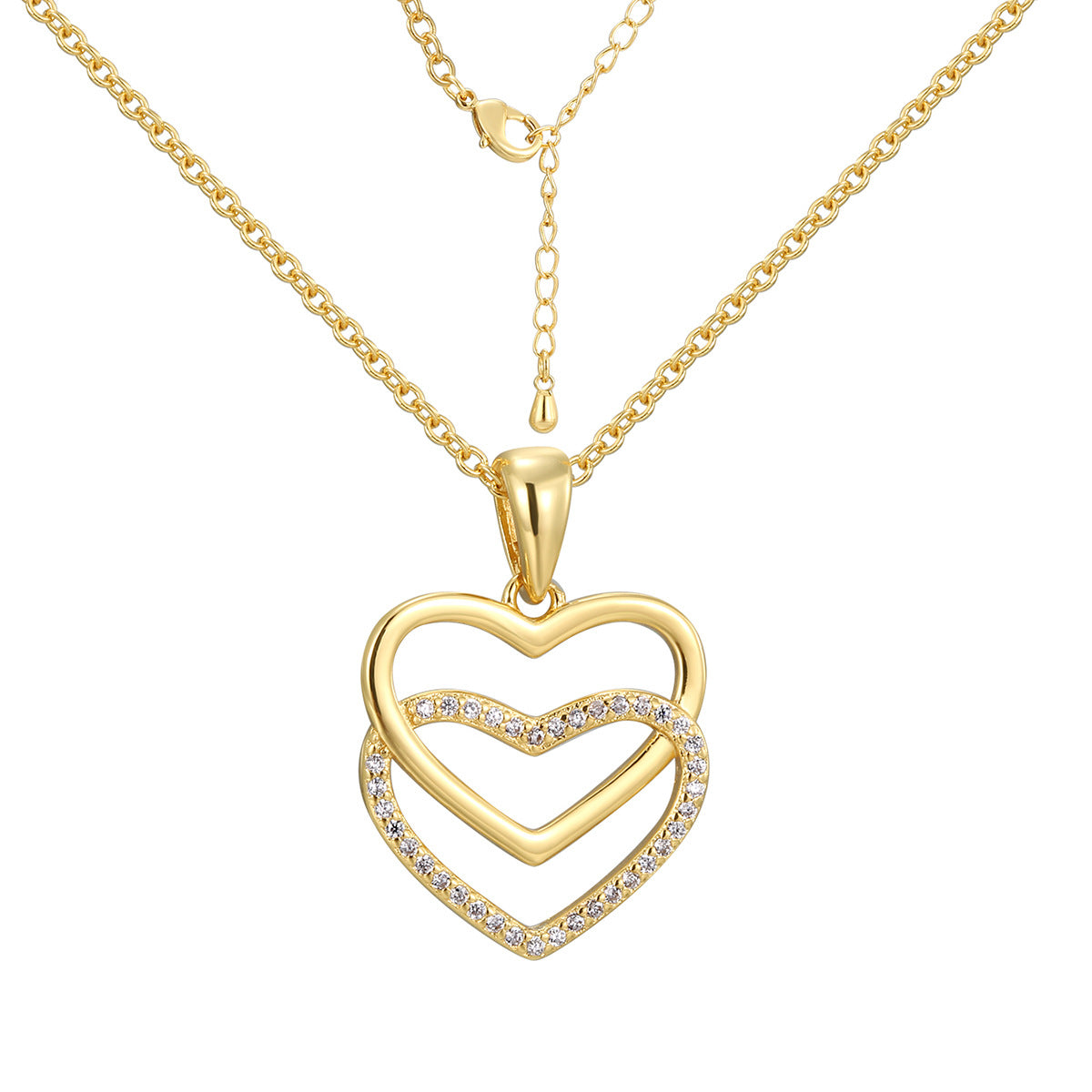 CYN0170 Cross Heart Pendant Copper Necklace Collarbone Chain