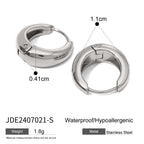 Stainless Steel Chubby Earrings Ear Clips Ear Jewelry for Women Non-Fading