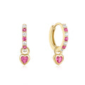Heart Zircon 925 Sterling Silver Hoop Earrings — wearable scale detail — jewelry finish and design detail