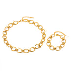 2H 18K Gold Thick Chain Stainless Steel Bracelet Versatile Non-Fading Bracelet Jewelry