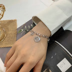 B0039 Trendy Gender-Neutral Bracelet Brass Gold-Plated Hip-Hop Style Skull Design