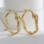 E0494 Simple Design Brass Gold-Plated Snake-Shaped Earrings for Women New Fashion Retro Ear Clips