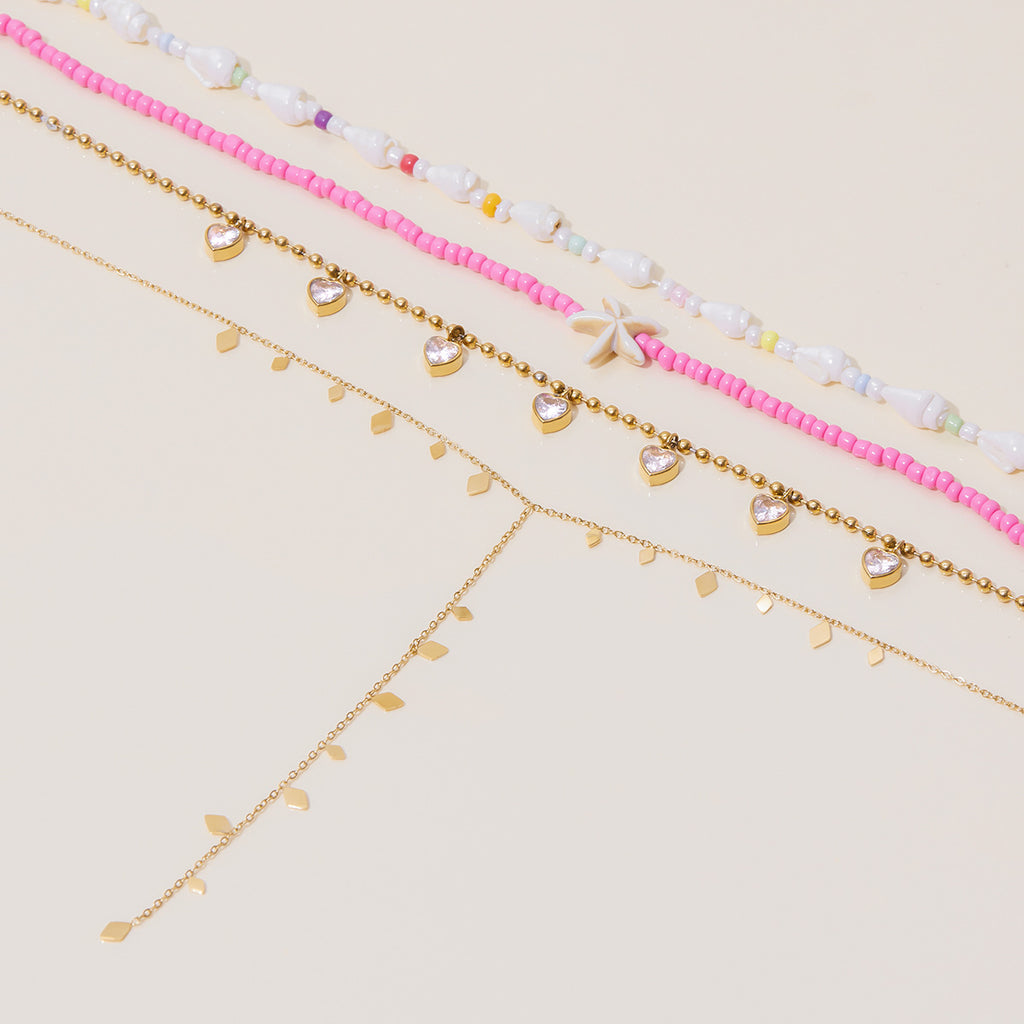 2H Zircon Necklace Accessories Women's Collarbone Chain Stainless Steel Jewelry