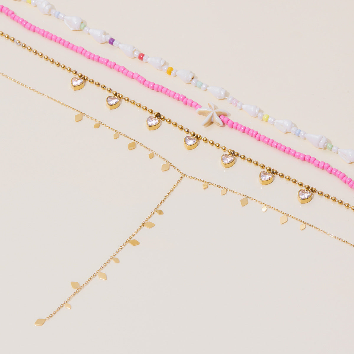 2H Zircon Necklace Accessories Women's Collarbone Chain Stainless Steel Jewelry