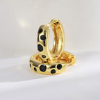 E0474 Design Leopard Print Earrings for Women, Brass Gold-Plated Round Fashion Hoop Earrings