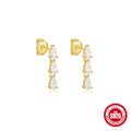 Crystal-Set Teardrop 925 Sterling Silver Earrings — decorative detail — jewelry finish and design detail