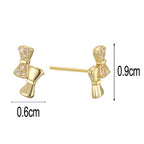 SE0319 S925Silver Bow Fashion Summer Earrings Studs Small Women's Ear Jewelry