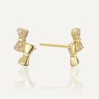 SE0319 S925Silver Bow Fashion Summer Earrings Studs Small Women's Ear Jewelry