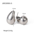 18K Gold-Plated Stainless Steel Teardrop Geometric Drop Earrings — alternate product view — jewelry finish and design detail