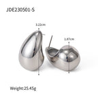 2H Advanced Design18K Chubby Gold Water Drop Earrings for Women Fashionable Versatile Geometric Earrings