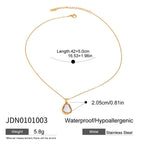2H Necklace Non-Fading Ring Stainless Steel Earrings Jewelry Earrings