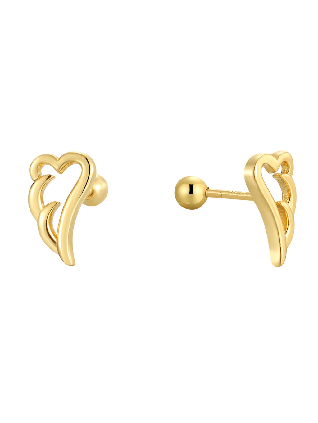 SE0187 S925Silver Angel Wings Earrings for Women Creative Design Sense Simple Cute Ear Jewelry