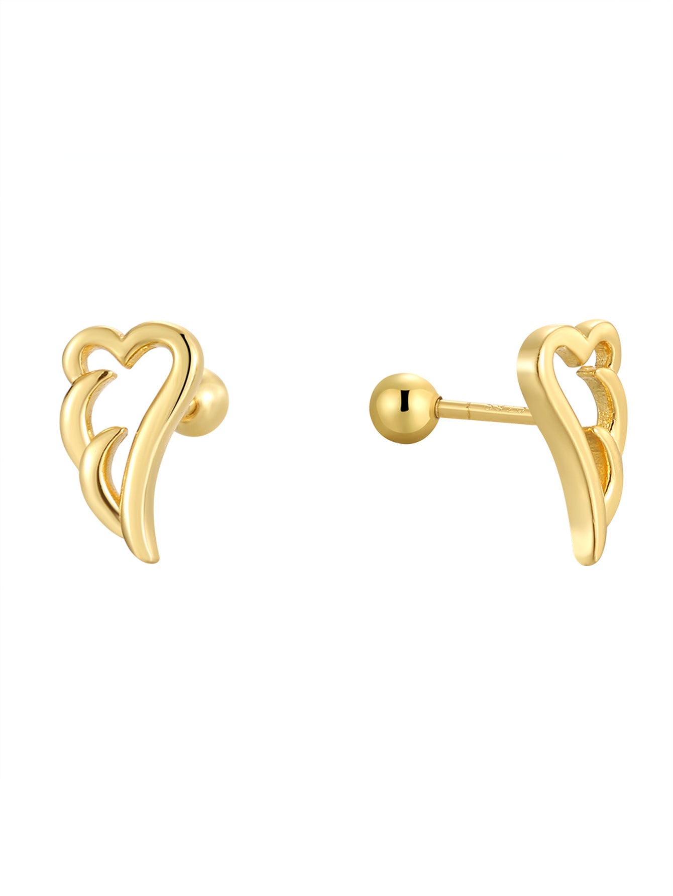 SE0187 S925Silver Angel Wings Earrings for Women Creative Design Sense Simple Cute Ear Jewelry