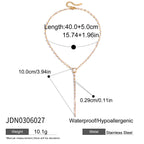 Zircon y Chain Necklace Long Necklace Accessory for Women Stainless Steel Jewelry for Women