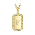 N0046 Gold-plated26Letter Square Necklace for Women, Simple Design English Choker Jewelry