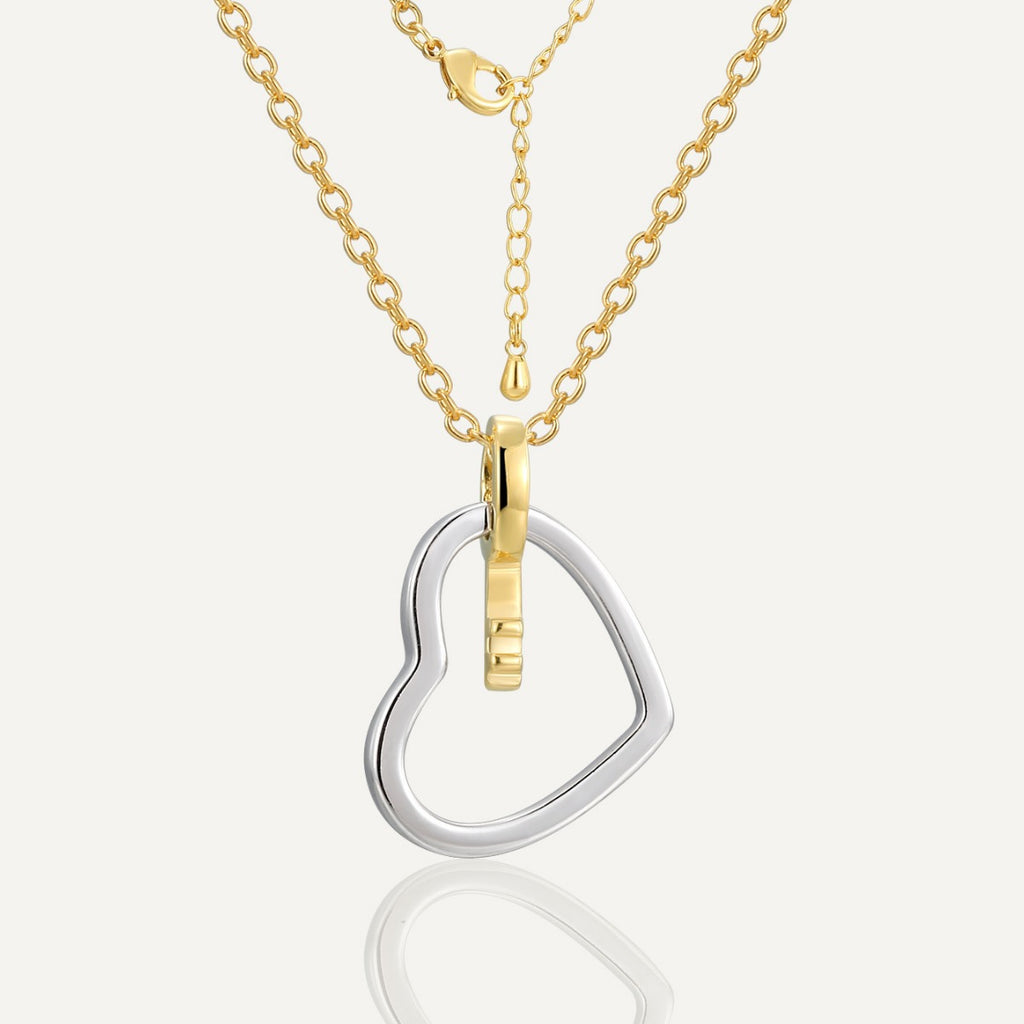 CYN0247 Heart Necklace Heart Key Pendant Necklace