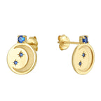 SE0249 Fashion Round Disc Star and Moon Earrings Simple Retro Earrings