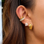 2H Stainless Steel Zircon Earrings Non-Fading Jewelry for Women