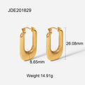 18K Gold-Plated Stainless Steel Stud Earrings with Geometric Minimalist Detail — alternate product view — jewelry finish and design detail