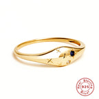 S925Sterling Silver Twelve Constellations Star Diamond Women's Ring Ring Creative Style Ring