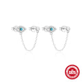 Heart Evil Eye Moon 925 Sterling Silver Earrings — craftsmanship detail — jewelry finish and design detail