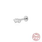 New S925Sterling Silver Stud Earrings18G Flat Head Push Piercing Cartilage Earrings Hot Selling Piercing Ear Lobe