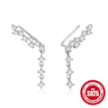 Crystal-Set Pendant 925 Sterling Silver Earrings — decorative detail — jewelry finish and design detail
