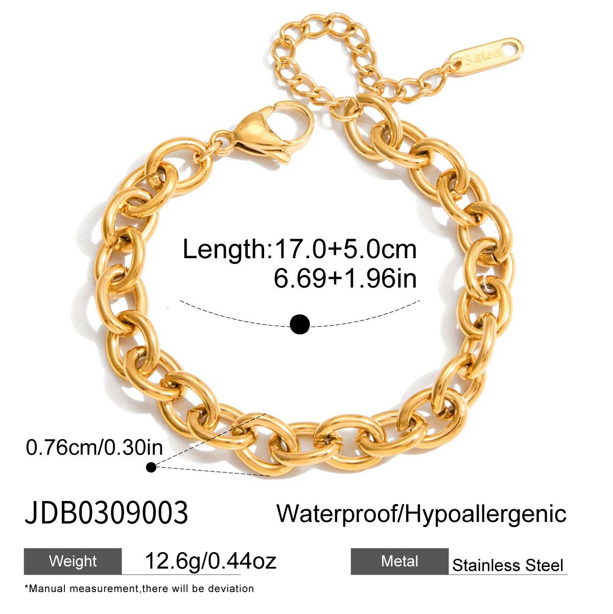 Classic Basic Chain Bracelet18k Non-Fading Stainless Steel Jewelry