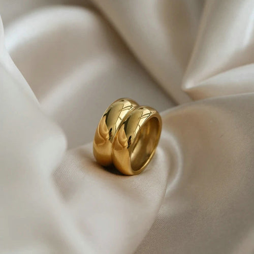 18K Gold-Plated Brass Layered Ring for boutique wholesale jewelry collections